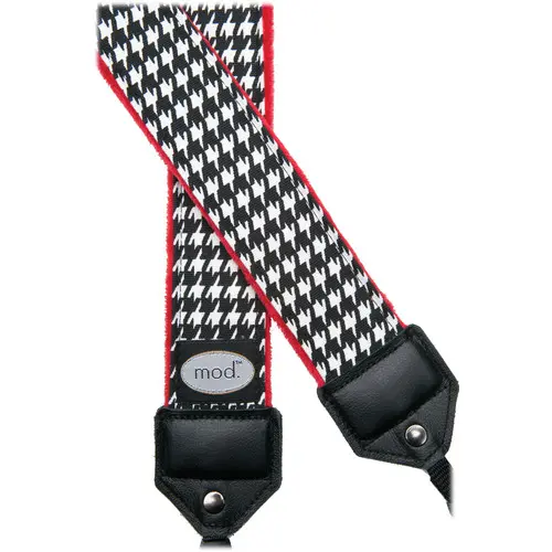 Mod Houndstooth Camera Strap Classic Black and White Houndstooth Pattern