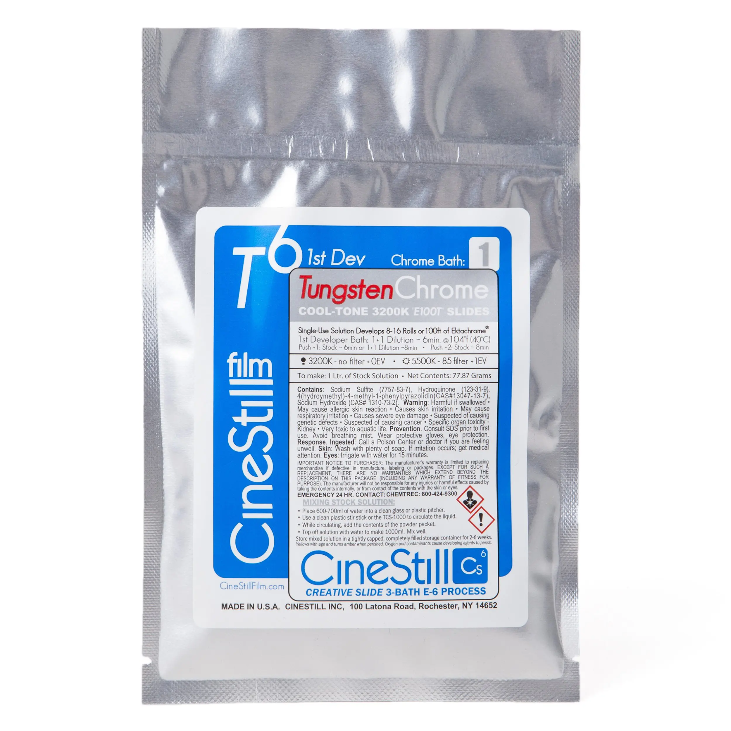 CineStill Film T6 Tungstenchrome 1st Developer Bath for COOL-TONE 3200K "E100T" Slides