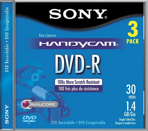 Sony 3-Pack Mini DVD-R Discs with Jewel Cases