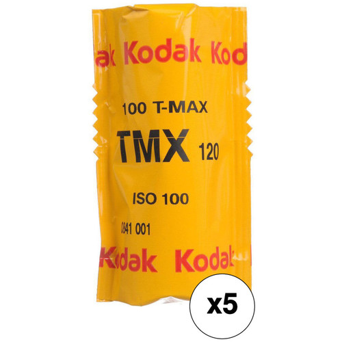 Kodak T-Max 100 120 film 5-pack black and white negative film