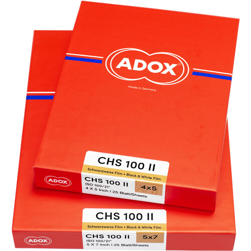 Adox CHS 100 II Black and White Negative Film (3.25 x 4.25", 25 Sheets)