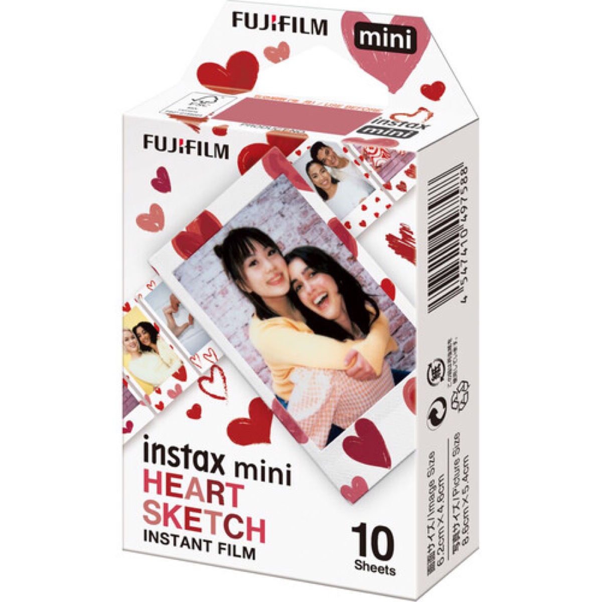 FUJIFILM instax mini Instant Film (Heart Sketch, 10 Exposures)